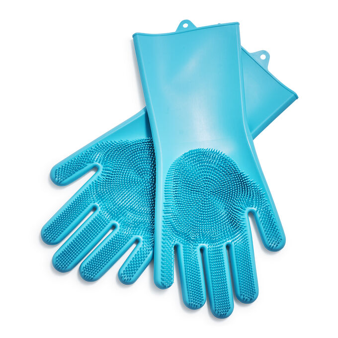 Aqua Silicone Cleaning Gloves