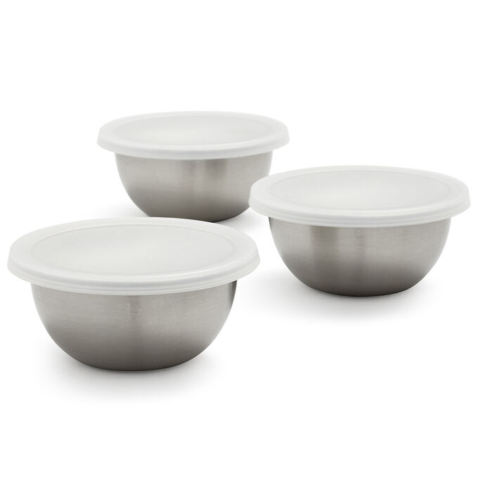 Stainless Steel Pinch Bowls with Lids, Set of 3 Sur La Table