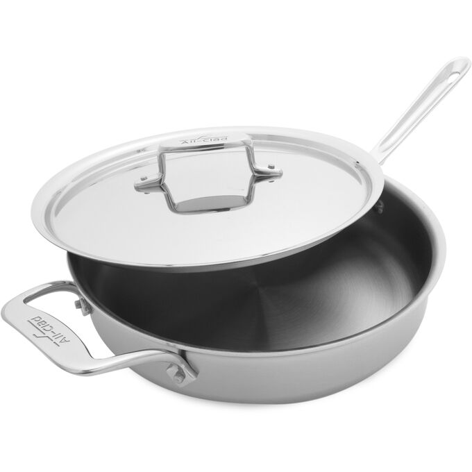 AllClad d5 Brushed Stainless Steel Sauté Pan Sur La Table