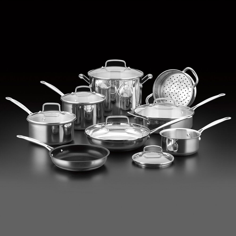Cuisinart Chef’s Classic Stainless Steel 14-Piece Cookware Set | Sur La Cuisinart 14 Piece Set Stainless Steel
