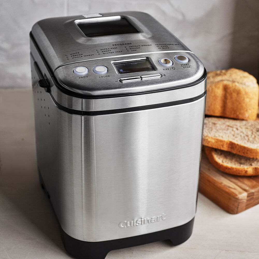 Cuisinart Compact Automatic Bread Maker Sur La Table Our versatile and compact automatic bread maker offers a variety of crust colours and loaf sizes, as well as 12 preprogrammed menu options. cuisinart compact automatic bread maker
