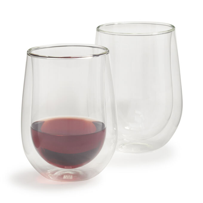 Zwilling J.A. Henckels Sorrento Double-Wall Stemless Wine Glasses, 12 oz., Set of 2