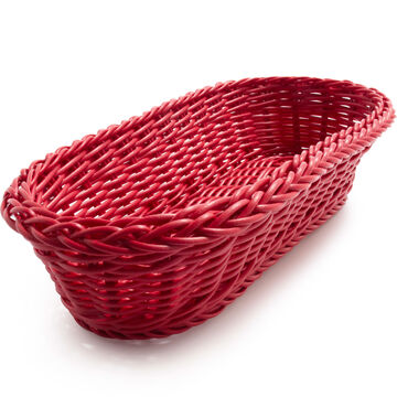 Red Woven Oval Basket