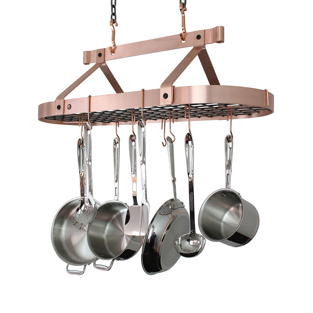 Enclume Brushed Copper Low Ceiling Oval Pot Rack Sur La Table