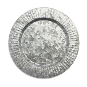 Ribbed Galvanized Charger, Set of 4