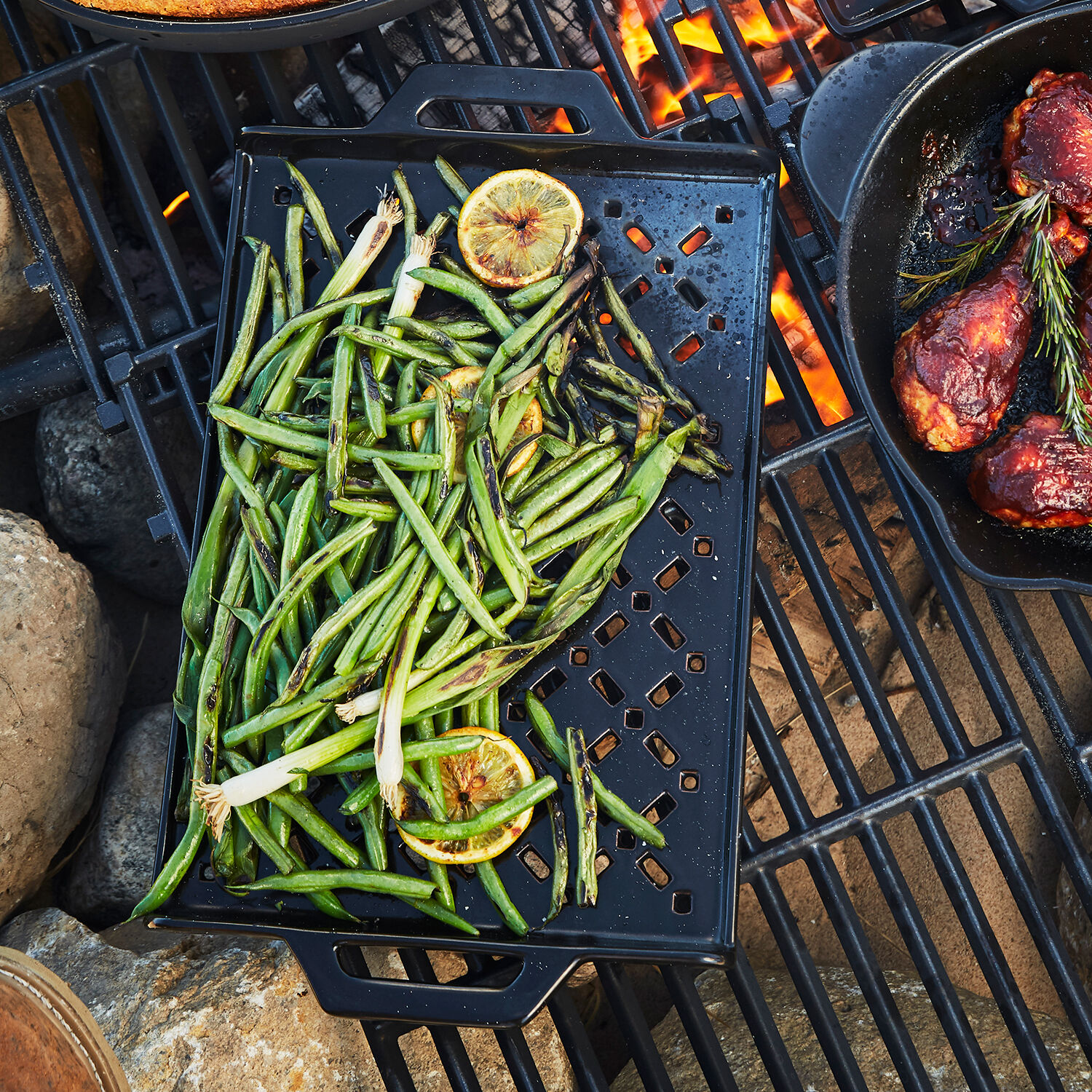 sur la table griddle
