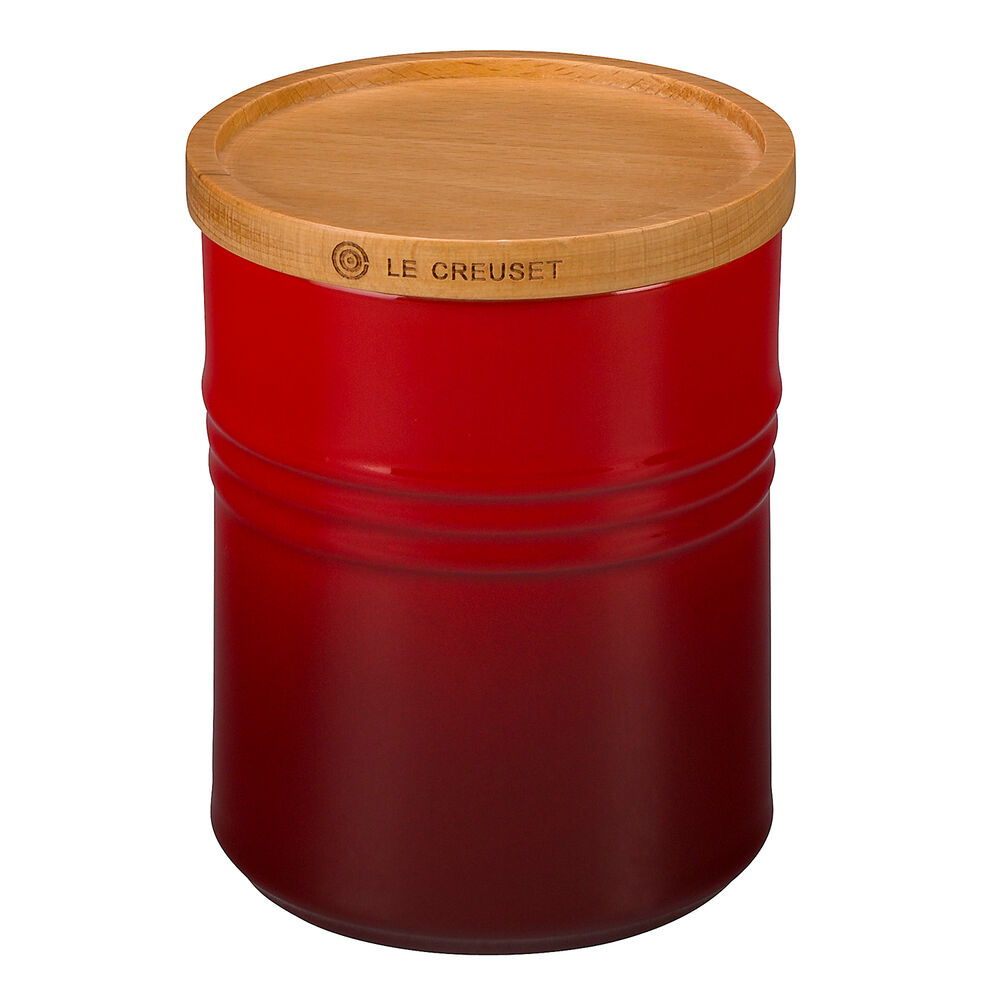 Le Creuset Storage Canister 2 5 Qt Sur La Table The stoneware coffee storage jar makes a stylish, colorful addition to the countertop while keeping beans fresh inside thanks to its silicone gasket seal. le creuset storage canister 2 5 qt