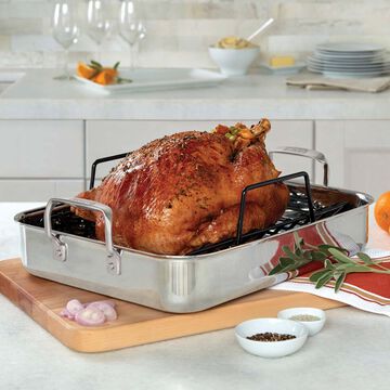 Viking 3-Ply Roasting Pan with Nonstick Rack and 2-Piece Carving Set