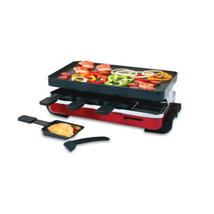 Classic Raclette Party Grill with Reversible Cast Aluminum Grill Plate
