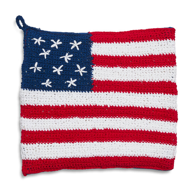 Crochet Flag Pot Holder 