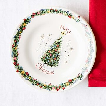 Sur La Table Merry Christmas Appetizer Plates, Set of 4