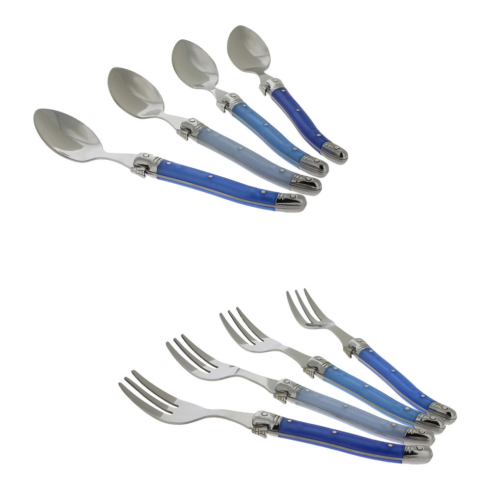 French Home 8Piece Laguiole Cocktail/Dessert Spoon and Fork Set Sur