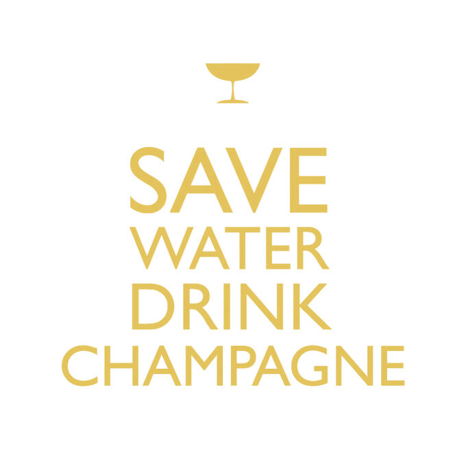&#8220;Save Water Drink Champagne&#8221; Paper Cocktail Napkins