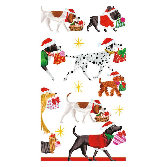 Christmas Dogs Delivery Guest Napkins, Set of 15