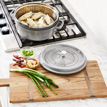 Staub Shallow Cocotte with Steamer Insert, 4 qt. 