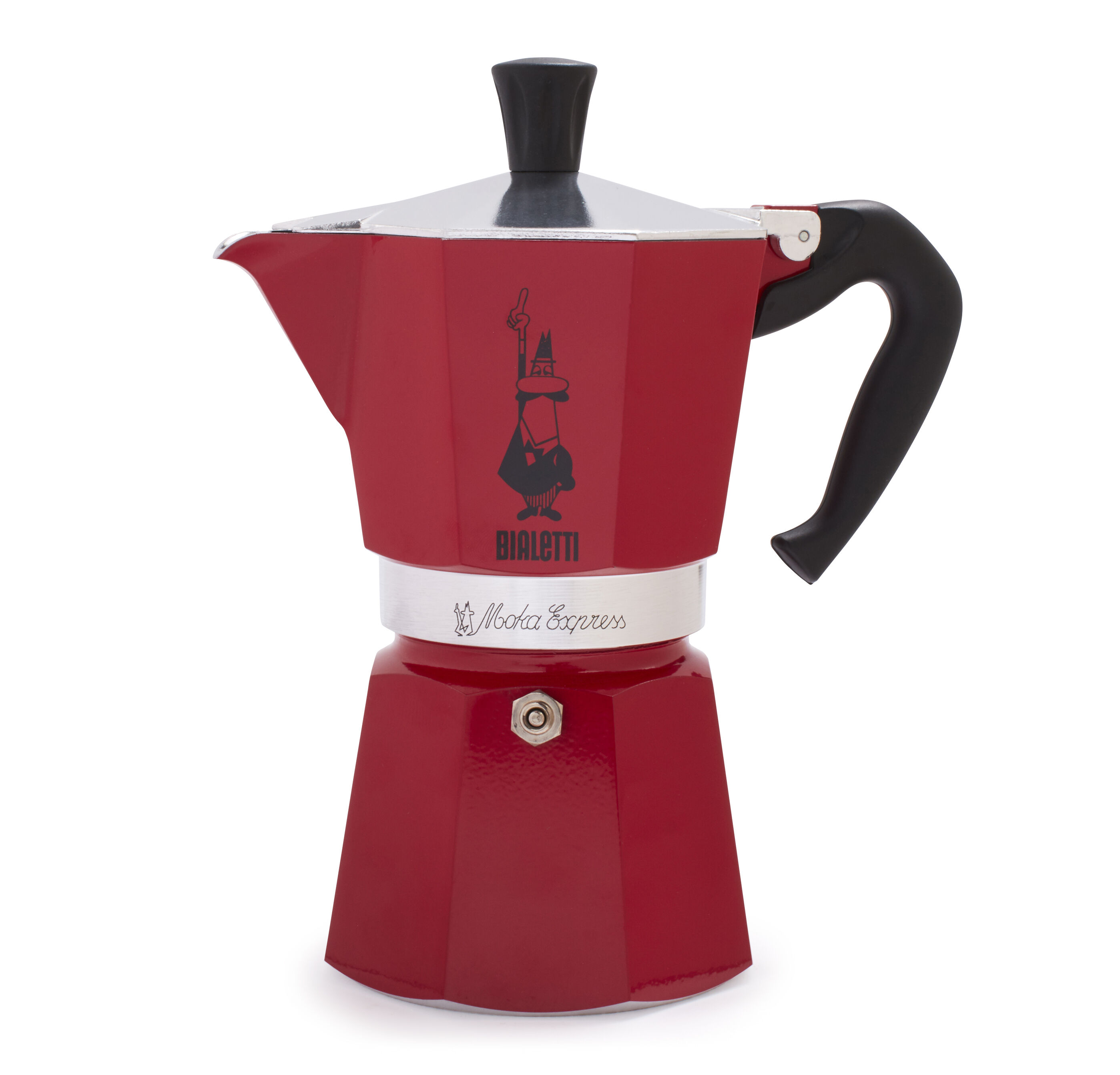 Red Stovetop Espresso Maker 10.5oz/6 Cups Moka Coffee Pot Coffee Brewer