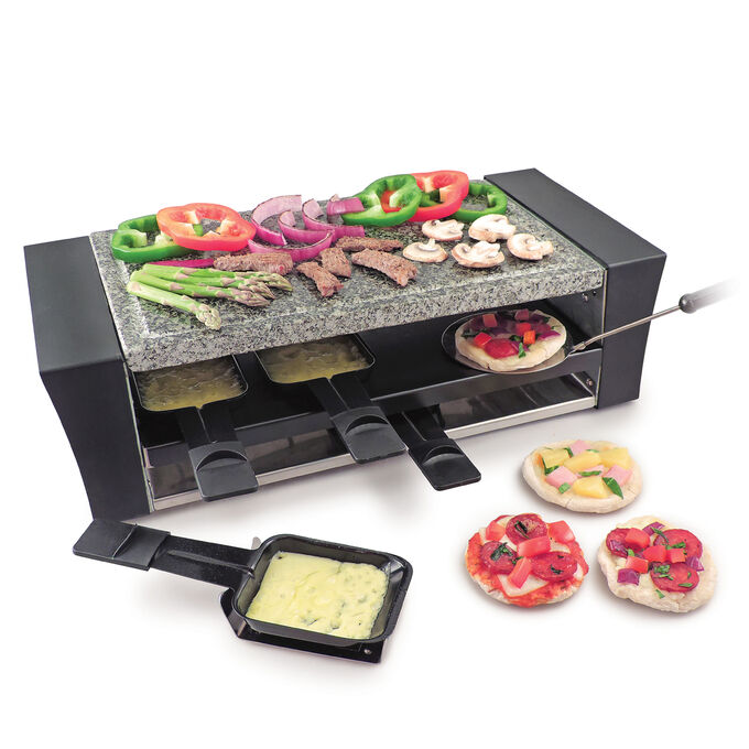 Lorcarno Raclette Pizza Grill with Granite Stone Top