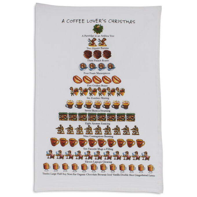 The Coffee Lover&#8217;s 12 Days of Christmas Flour-Sack Towel