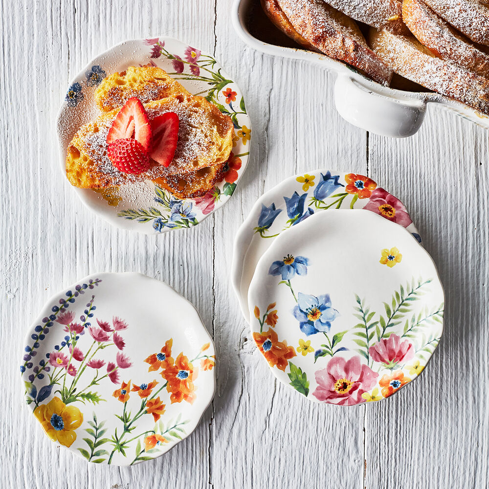 Garden Floral Appetizer Plates, Set of 4 Sur La Table