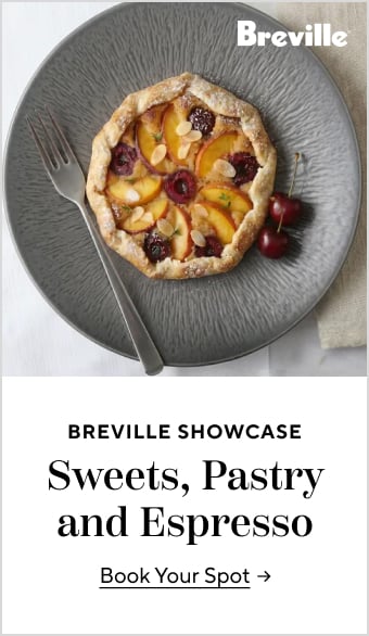 Breville showcase: Sweets, Pastry and Espresso, book your spot. Peach Cherry Frangipane Galette.