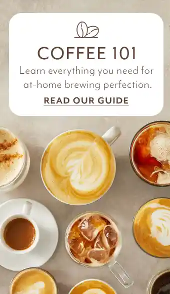 Coffee 101. Learn everything you need for at-home brewing perfection. Read our guide.