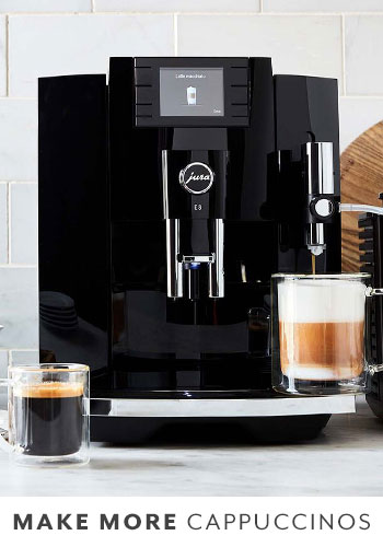 Jura E8 automatic coffee and espresso machine in Piano Black color
