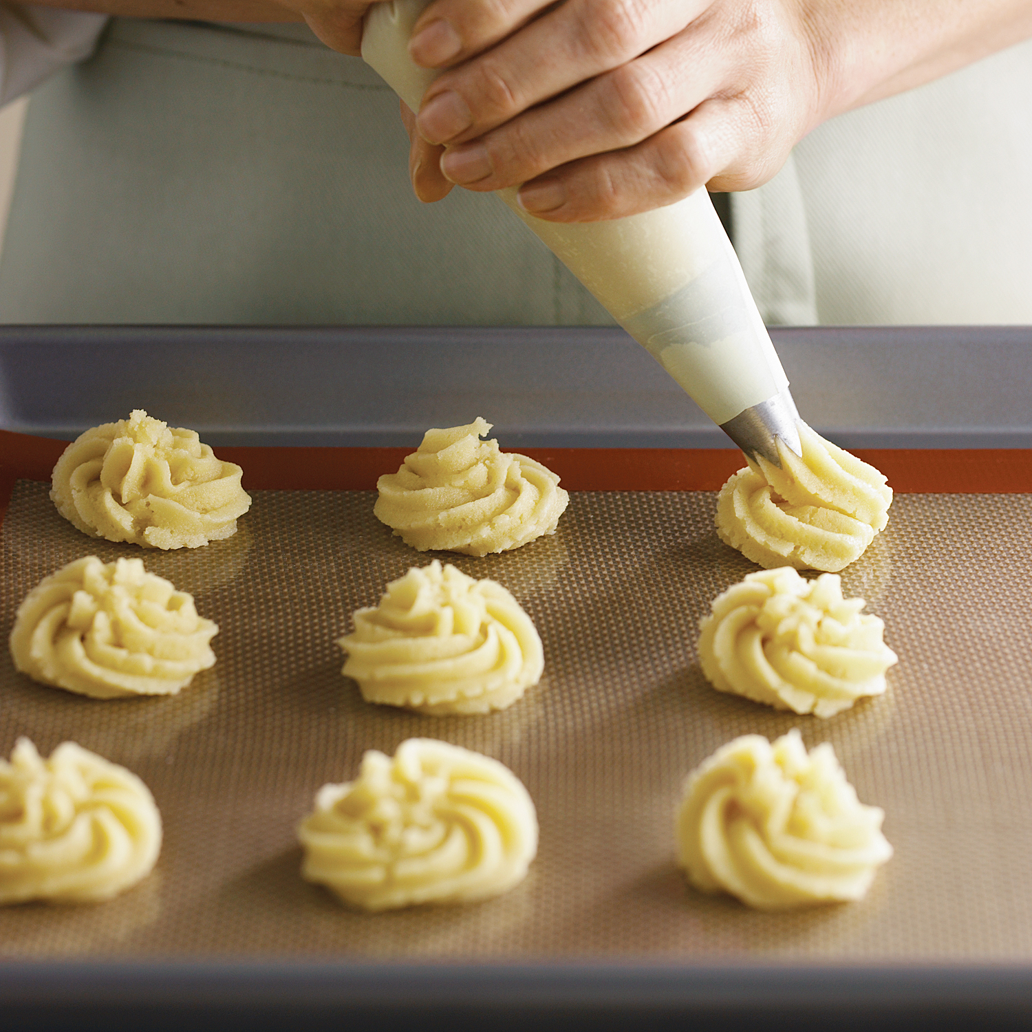 Almond Chocolate Spritz Cookies With Orange Blossom Water Recipe Sur La Table