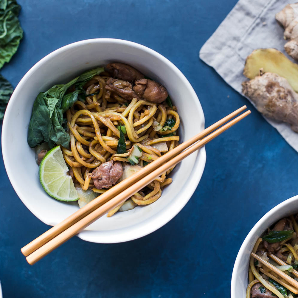 Long Life Noodles With Chicken And Baby Bok Choy Recipe Sur La Table