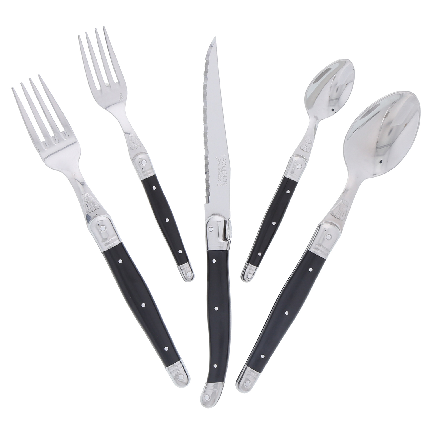 Dubost Black Laguiole Flatware Set Of 20 Sur La Table A new laguiole stainless steel flatware set. dubost black laguiole flatware set of 20 sur la table