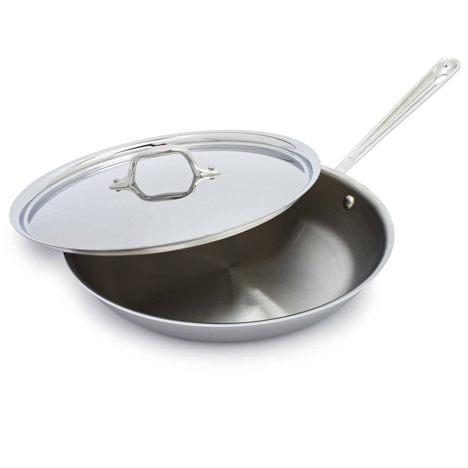 All-Clad D3 Stainless Steel Frying pan cookware set Silver 10-Inch and 12-Inch 
