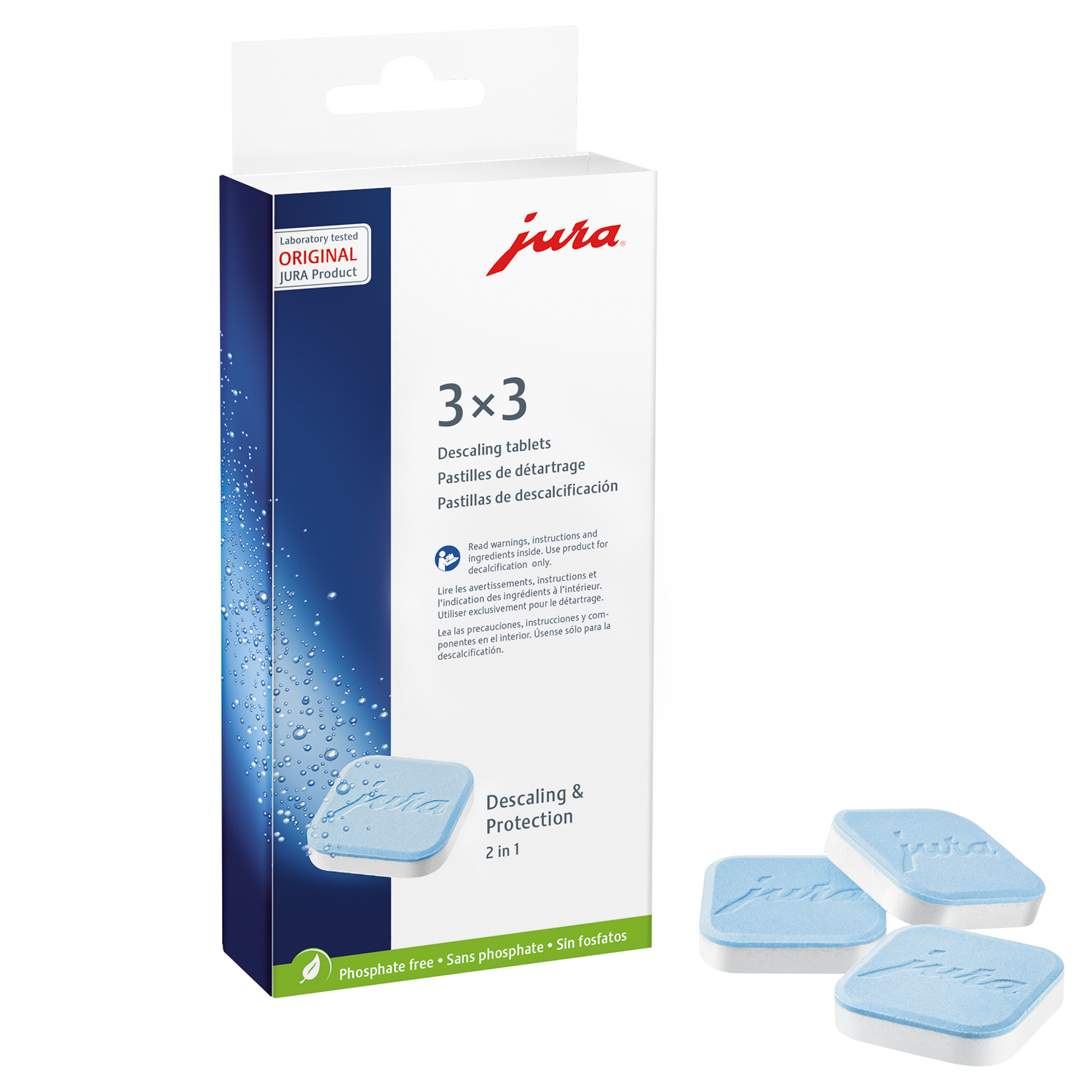 jura 2 phase descaling tablets sur la table