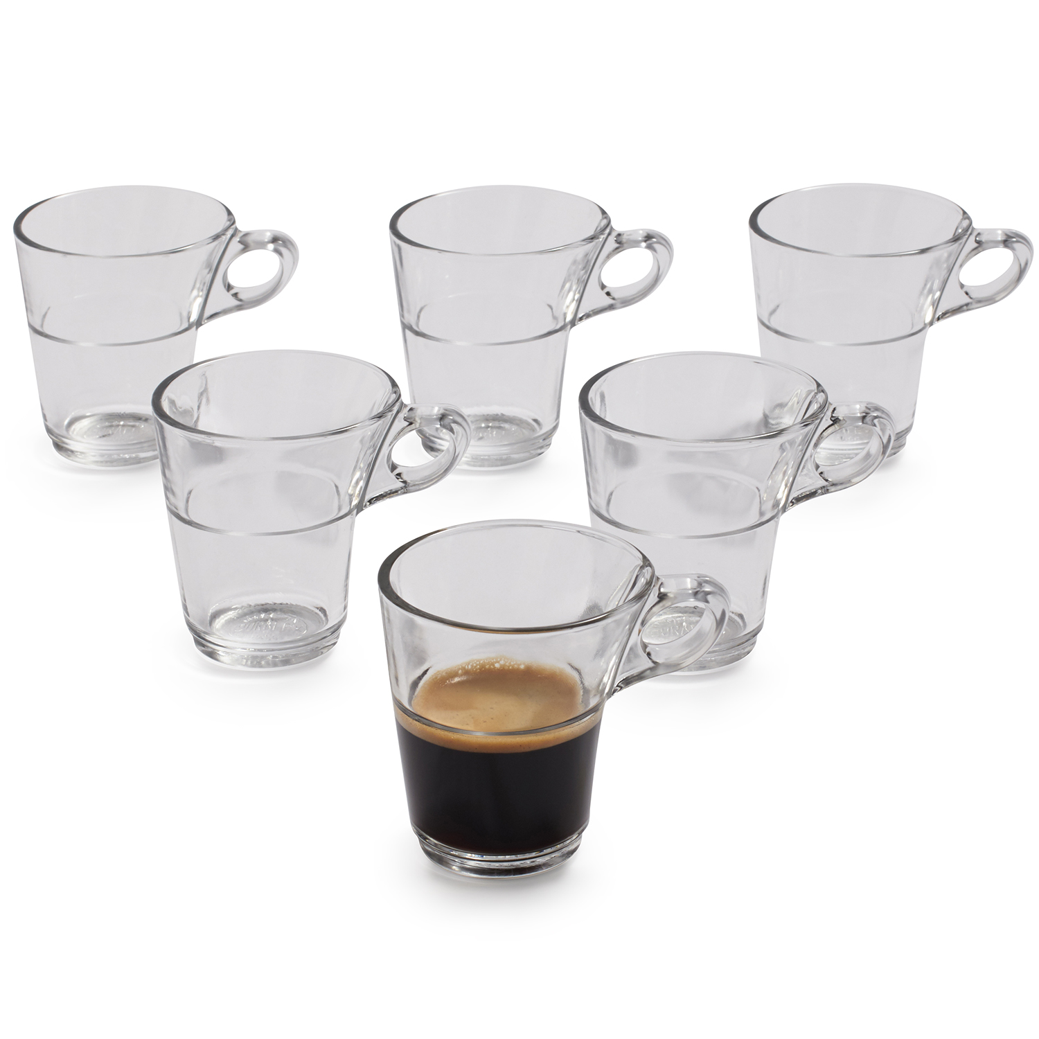 Duralex Gigogne Glass Espresso Cups Shot Glasses Set 90ml x12