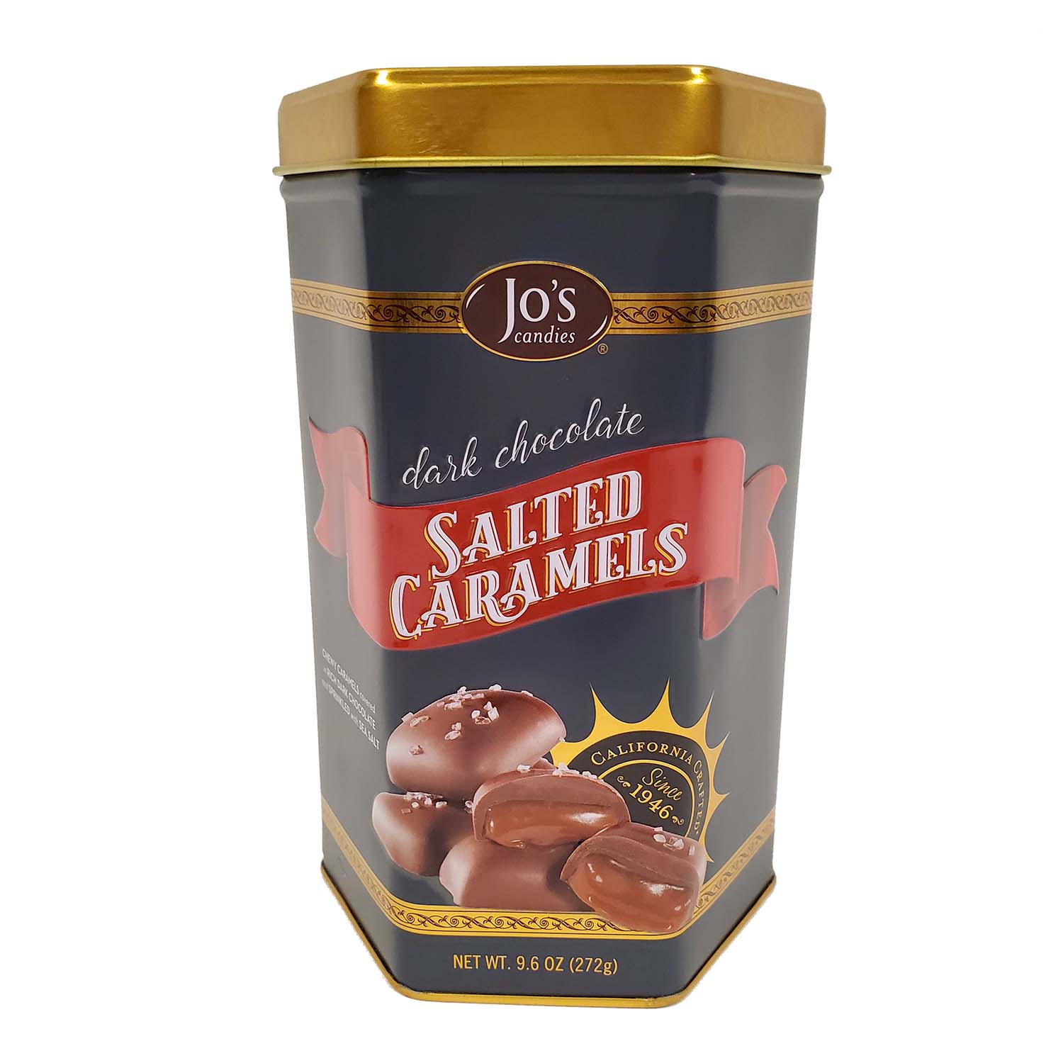 Jo’s Candies Dark Chocolate Salted Caramels Gift Tin Sur La Table