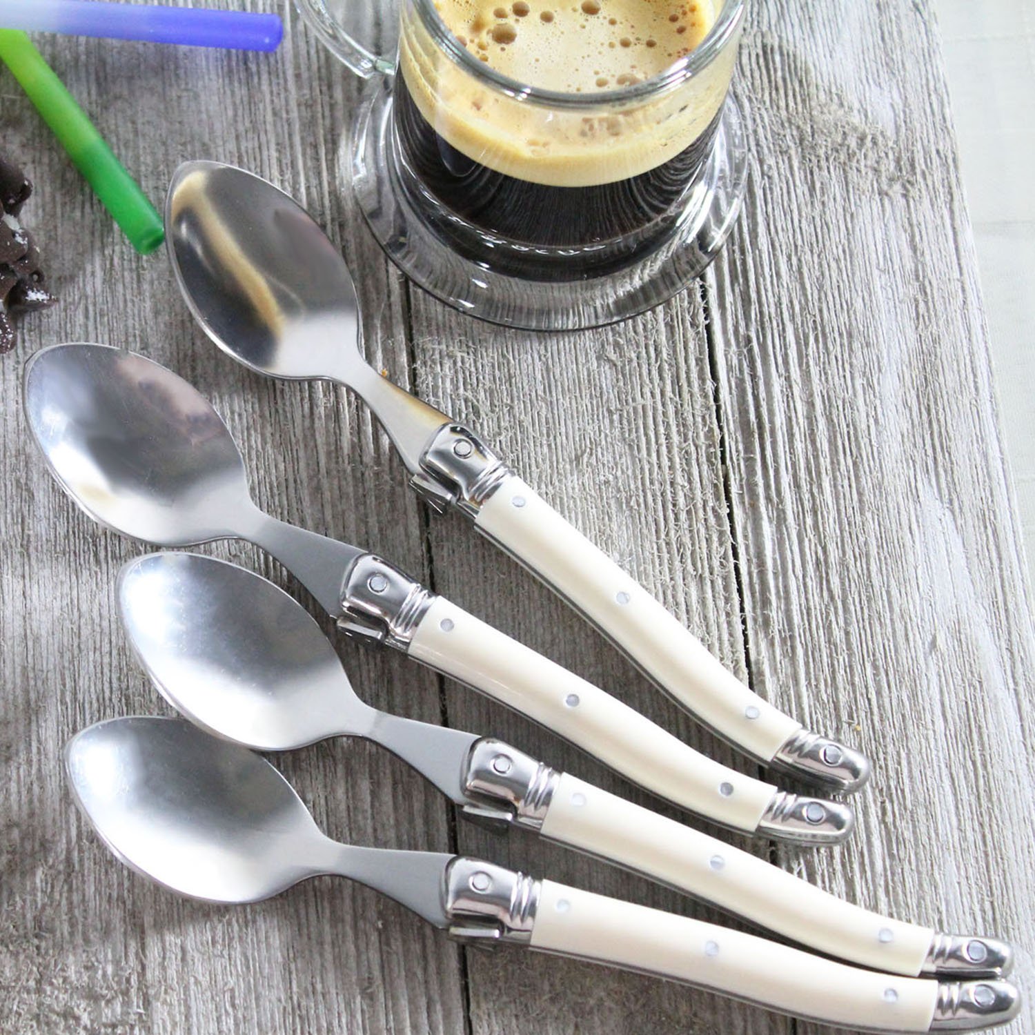 Set of 4 La Cafetiere Origins Copper Long Latte Sundae Spoons