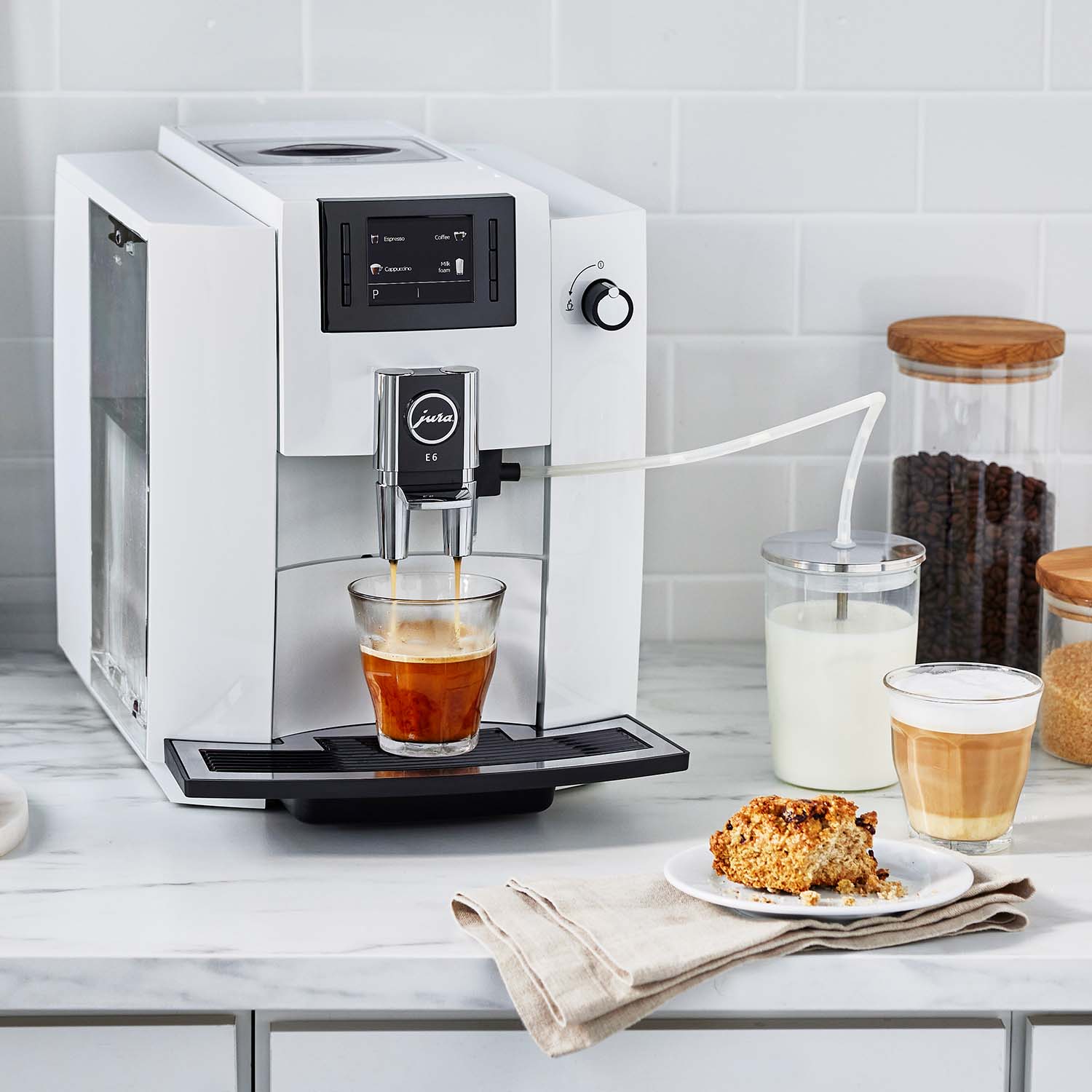 Automatic Dual Drip Filter Coffee Machine Tea Espressos Maker with Ceramic Cups