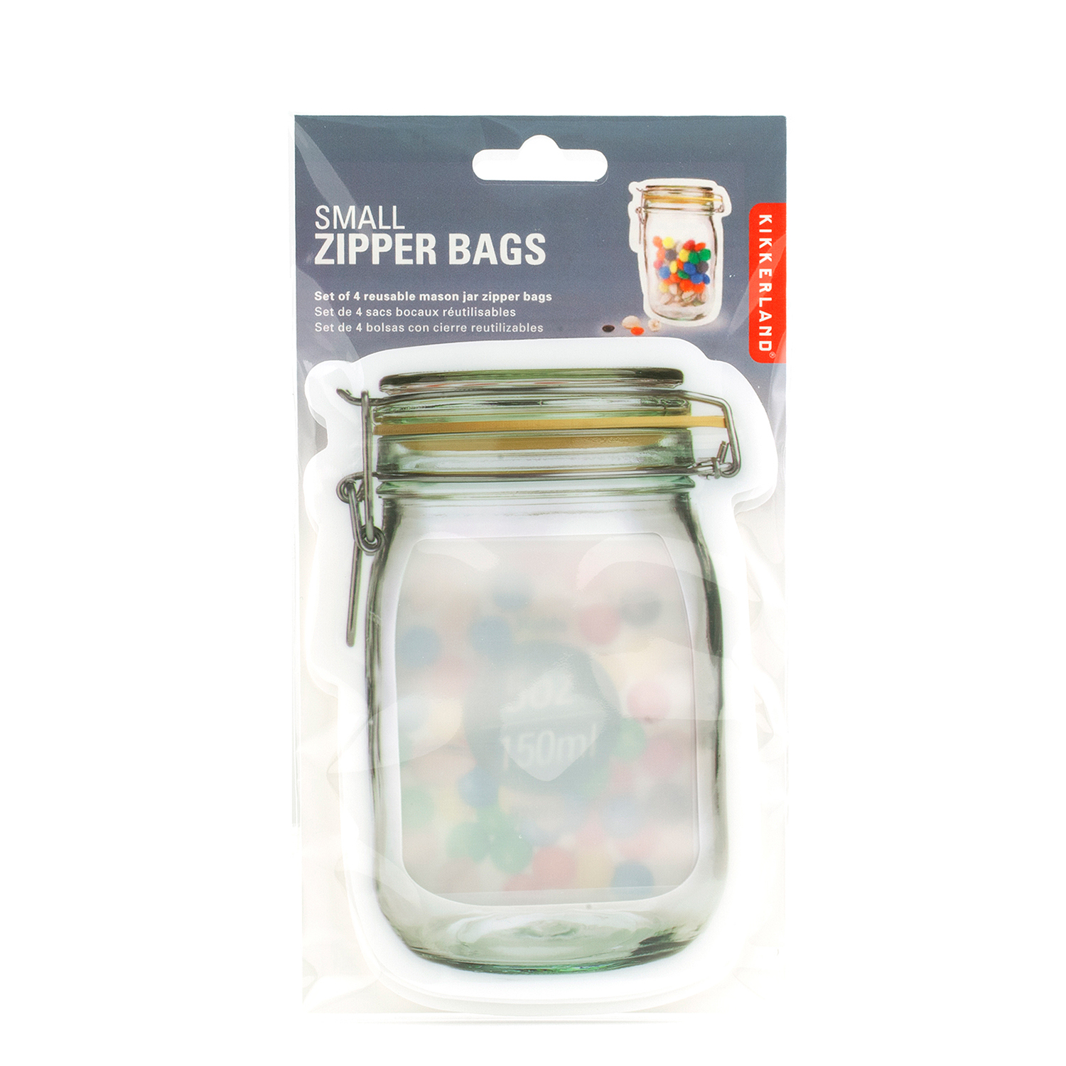 Kikkerland mason jar zipper bags deals