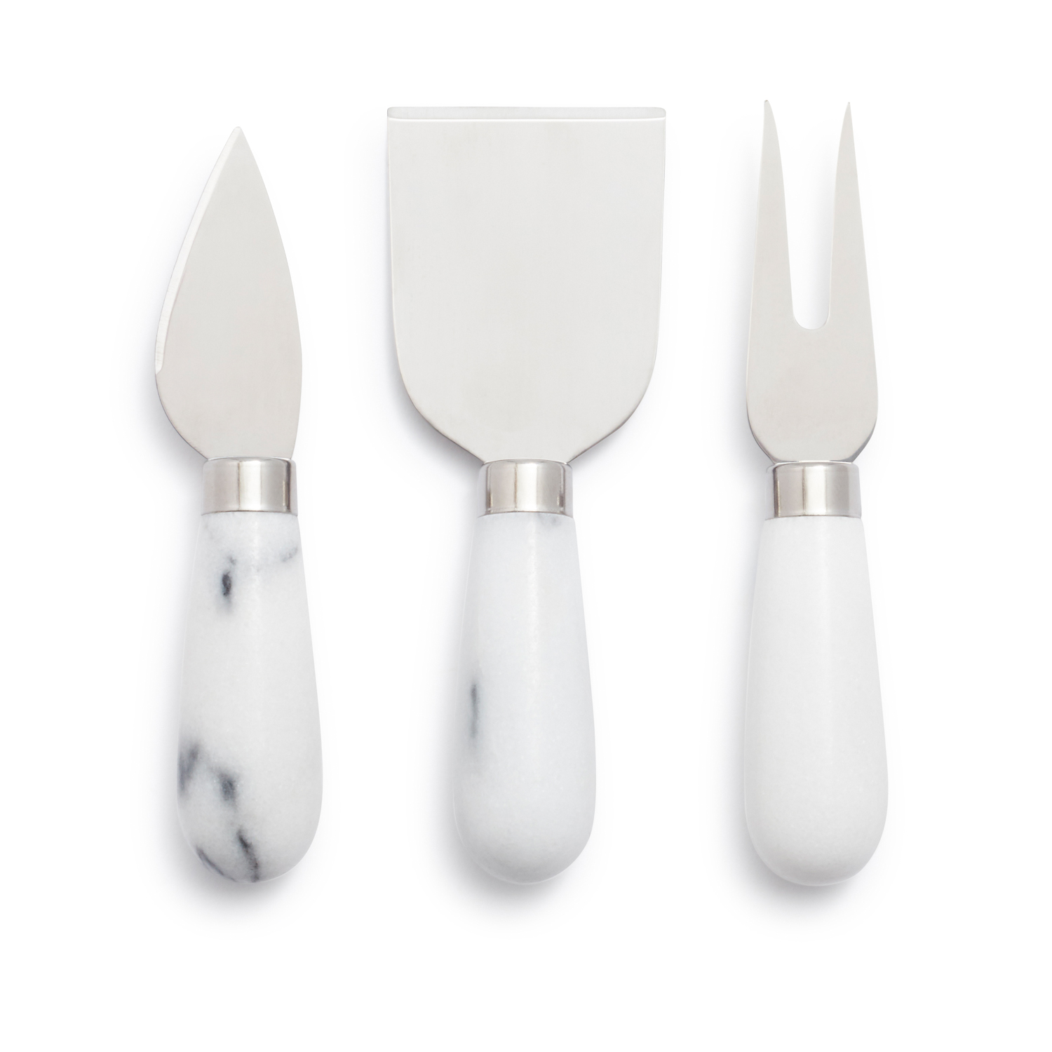 Thirstystone Set of 3 Black & White Marble Handled Cheese Knives Thirstystone Set of 3 Black & White Marble Handled Cheese Knives