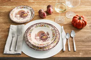 Thanksgiving turkey dinnerware place setting