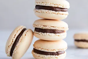 French macarons with chocolate filling