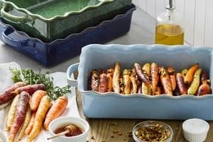 rectangular baking dishes in various colors