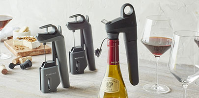 Coravin Pivot+ Wine Preservation System and wine glasses