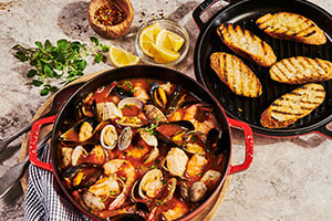 Staub Braiser and Grill cast iron pan, 3.5 qt.