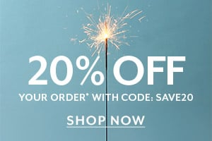 20% off your order with code SAVE20.