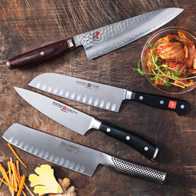Chef's knives from Global, Shun and Wusthof