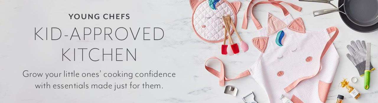 Young chefs, kid-approved kitchen. Grow your little ones' cooking confidence with essentials made just for them.