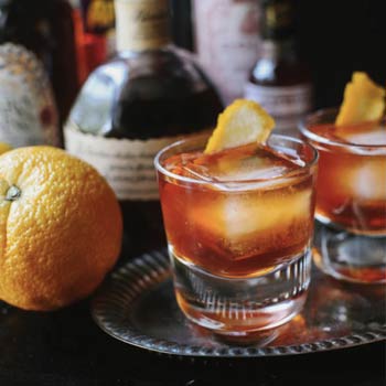 cocktails on silver tray