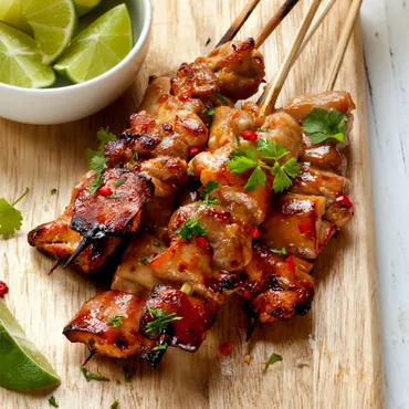 Chicken Satay with Spicy Peanut Sauce