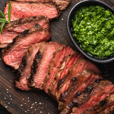Grilled New York Strip Steak with Basil Pesto