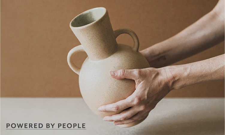 Powered by People, pottery vase.
