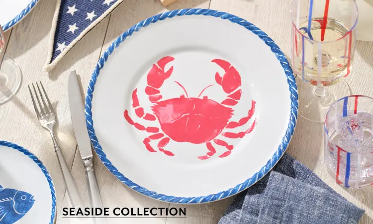 Seaside outdoor dinnerware collection.